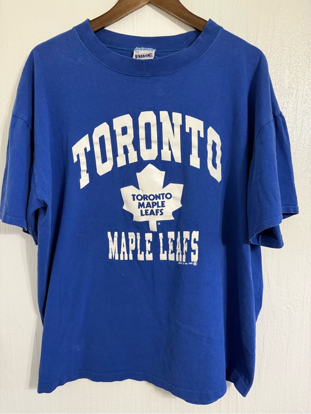 Vtg Bike A500 Toronto Maple Leafs NHL 1993 Blue T Shirt Size XXL Made In USA